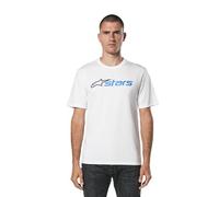 Alpinestars Blaze Csf Tee T-Shirt da Uomo Maglietta Girocollo Maglia a Maniche Corte Stile Sportivo Bianco/Navy/Blu L
