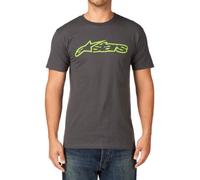 Alpinestars - Blaze Tee, Short Sleeve da Uomo, Manica Corta, Collo Rotondo, Grigio(Grey (Graphite/Bright Green)), L