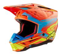 Alpinestars S-M5 Action 2, casco da motocross M male Arancione Fluo/Blu/Giallo Fluo
