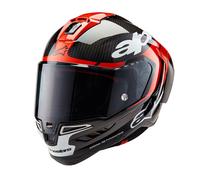 Alpinestars Supertech R10 Element Carbon Casco, nero-bianco-rosso, taglia L per maschi
