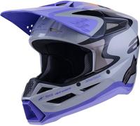 Casco da motocross Alpinestars S-M3 JETT LAWRENCE edition grigio-viola-nero XS