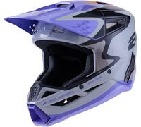 Alpinestars S-M3 Jettson Casco da motocross giovanile, viola/nero, Taglia Y/S (48/49)