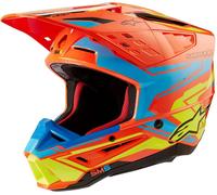 Alpinestars S-M5 Action 2 2024 Casco Motocross, Arancione/Giallo, Taglia L (59/60)
