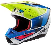 Casco Cross Alpinestars SM5 Sail Giallo Fluo/Blu Smalto/ArgentoM Giallo Fluo,Blu Smalto,Argento