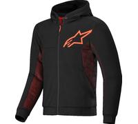 Alpinestars Chrome Air Sport Felpa con cappuccio e zip da moto, nero-rosso, taglia S per maschi