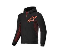 Alpinestars Chrome Air Sport Felpa con cappuccio e zip da moto, nero-rosso, taglia M per maschi