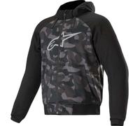 Alpinestars Chrome Camo Sport Felpa con cappuccio e zip da moto, nero/mimetismo, Taglia XL