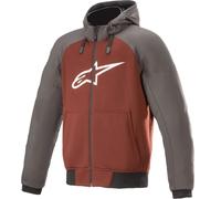 Alpinestars Chrome Sport Felpa con cappuccio moto, grigio-rosso, taglia L per maschi