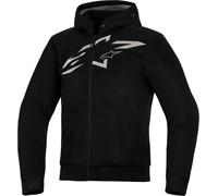 Alpinestars Chrome Superairflow Cappuccio con zip da motocicletta, nero/grigio/bianco, Taglia S
