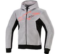 Felpa CHROME SUPERAIRFLOW HOODIE Grigio Rosso Fluo ALPINESTARS - UE: 3XL