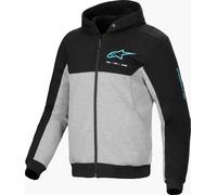 Alpinestars Felpa con cappuccio Chrome V2 Duo Sport con zip da moto Nero/Grigio/Blu Taglia S Uomo
