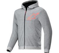 Alpinestars Chrome V2, felpa con cappuccio e zip M male Grigio/Rosso Fluo