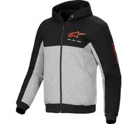 Alpinestars Chrome V2 Duo Sport Felpa con cappuccio e zip da moto, nero-grigio-rosso, taglia M per maschi