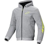 Alpinestars Chrome V2 Sport Felpa con cappuccio e zip da moto, grigio-giallo, taglia 2XL per maschi