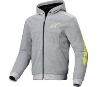 Alpinestars Chrome V2 Sport Felpa con cappuccio e zip da moto, grigio/giallo, Taglia 4XL