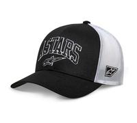 Alpinestars Dunker Trucker Hat Berretto da Baseball Cappello Trucker con Visiera Curva e Chiusura a Scatto Snapback Cappellino Uomo Nero/Bianco Taglia Unica
