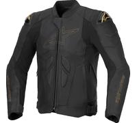 Alpinestars Dusk Giacca in pelle da moto, nero-oro, taglia 60 per maschi