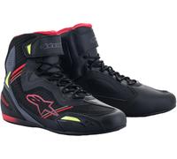 Alpinestars Faster 3 Rideknit Scarpe da moto, nero-rosso-giallo, taglia 42 per maschi