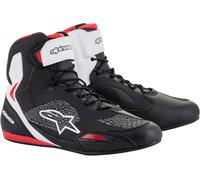Alpinestars Faster 3 Rideknit Scarpe da moto, nero-bianco-rosso, taglia 38 per maschi
