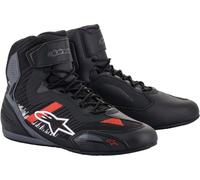 Alpinestars Faster-3 Rideknit Scarpe da moto, nero-grigio-rosso, taglia 43 per maschi
