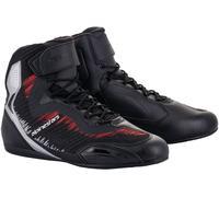 Alpinestars Faster-3 Rideknit Scarpe da moto, nero-rosso-argento, taglia 47 per maschi