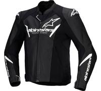 Alpinestars Faster V3 Airflow Giacca in pelle / tessuto da moto traforata, nero-bianco, taglia 60 per maschi