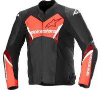 Alpinestars Faster V3 Airflow Giacca in pelle / tessuto da moto traforata, nero-rosso, taglia 58 per maschi