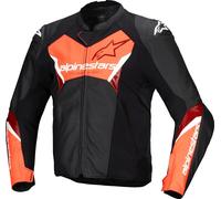 Alpinestars Faster V3 Giacca in pelle da moto, nero-rosso, taglia 52 per maschi