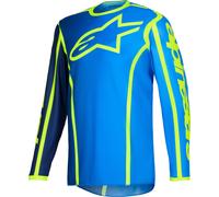 Alpinestars Fluid Apex Maglia da motocross, blu/giallo, Taglia L