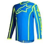Maglia da motocross Alpinestars Fluid Apex blu-giallo fluo L