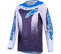 Alpinestars Fluid Drag Maglia giovanile di motocross, nero/grigio/blu, Taglia M