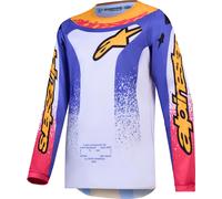 Alpinestars Fluid Drag Maglia giovanile di motocross, viola/giallo/rosa, Taglia 2XL