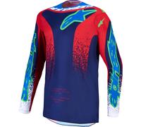 Alpinestars Fluid Drag Maglia Motocross, blu/rosso/bianco, Taglia M
