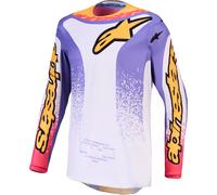 Alpinestars Fluid Drag Maglia Motocross, viola/giallo/rosa, Taglia S