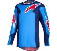 Maglia da motocross Alpinestars Fluid Grid blu-rossa XL