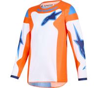 Maglia da motocross per bambini Alpinestars Fluid Grid Arancione-Blu-Bianco L