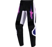 Pantaloni da motocross per bambini Alpinestars Fluid Grid Nero-Grigio chiaro-Viola 28