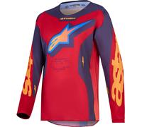 Alpinestars Fluid Hunt Youth Motocross Jersey, grigio/rosso/giallo, XL