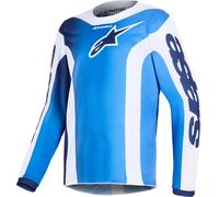 Maglia da motocross per bambini Alpinestars Fluid Portl blu-bianca L