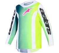 Maglia da motocross per bambini Alpinestars Fluid Portl verde-bianco-nero M