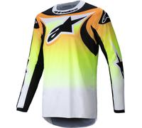 Alpinestars Fluid Wurx Maglia da motocross, nero-giallo, taglia 2XL per maschi