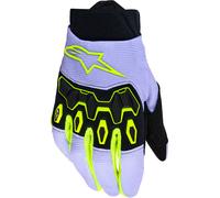 Alpinestars Full Bore V2, guanti giovani M male Lilla/Nero/Giallo Fluo