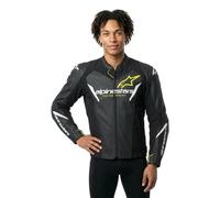 Giacca Pelle FASTER V3 AIRFLOW Nero Giallo ALPINESTARS - AN: 60