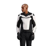 Giacca Pelle GP FORCE V2 LEATHER Bianco Nero ALPINESTARS - AN: 56