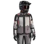 Alpinestars Stella Andes V4 Drystar impermeabile Giacca tessile moto da donna, grigio scuro/nero/arancione, Taglia XL