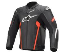 Alpinestars Faster V2 Giacca di pelle Uomini nero/rosso 46