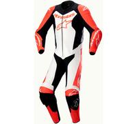 Alpinestars GP Force Lurv, tuta in pelle 1pz. traforata 58 male Rosso Fluo/Bianco/Nero