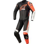 Tuta in Pelle Alpinestars GP Force Phantom Nero-Bianco-Arancio Fluo 48 Nero