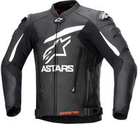 Alpinestars GP Plus V4 Giacca in pelle moto, Bianco/nero, Taglia 58