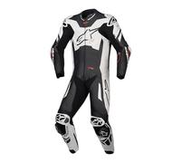 Alpinestars GP Plus V4 Sprint 1PC Tuta in pelle, protezione e comfort pronto per gara, compatibile con Tech-Air, tuta da moto, Nero/Bianco/Rosso Fluo, 54